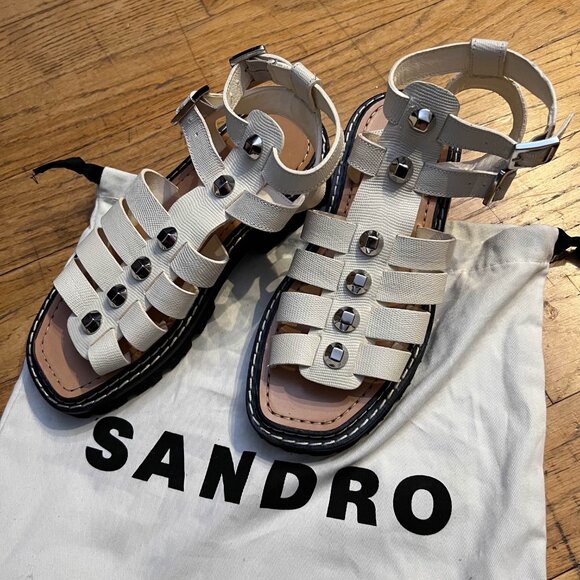 SANDRO Eliane buckled strap sandals 38 - Picture 1 of 9